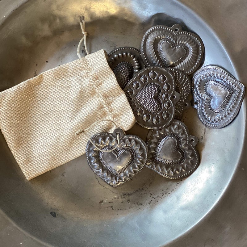 It's Cactus Sacred Hearts Set of 7, Silver Bronze Metal Heart Collection, Handmade in Haiti, Decorative Hanging Ornaments 2.5 X 2.5 Inches - Image 3